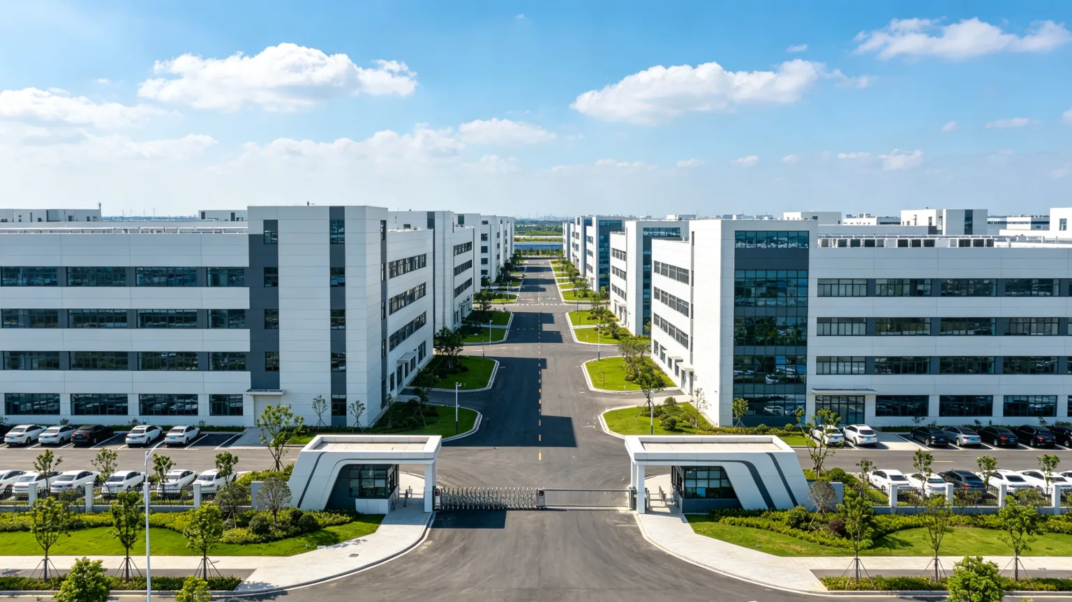 Modern industrial park representing coordinated production resources