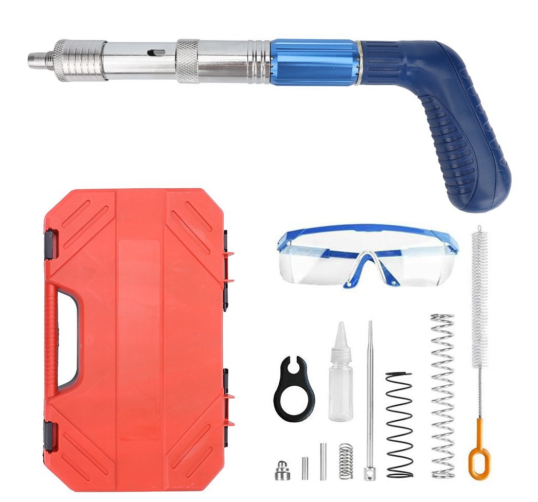 Blue all-steel mini powder-actuated tool