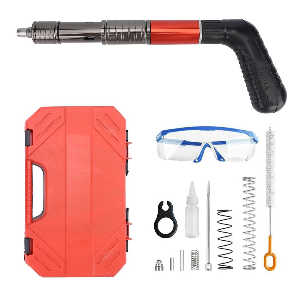 Nickel-black mini powder-actuated tool