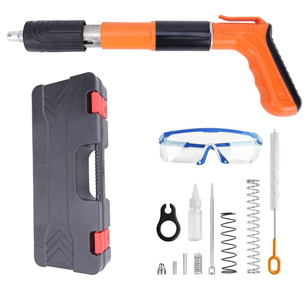 Orange full plastic powder-actuated ceiling nail gun
